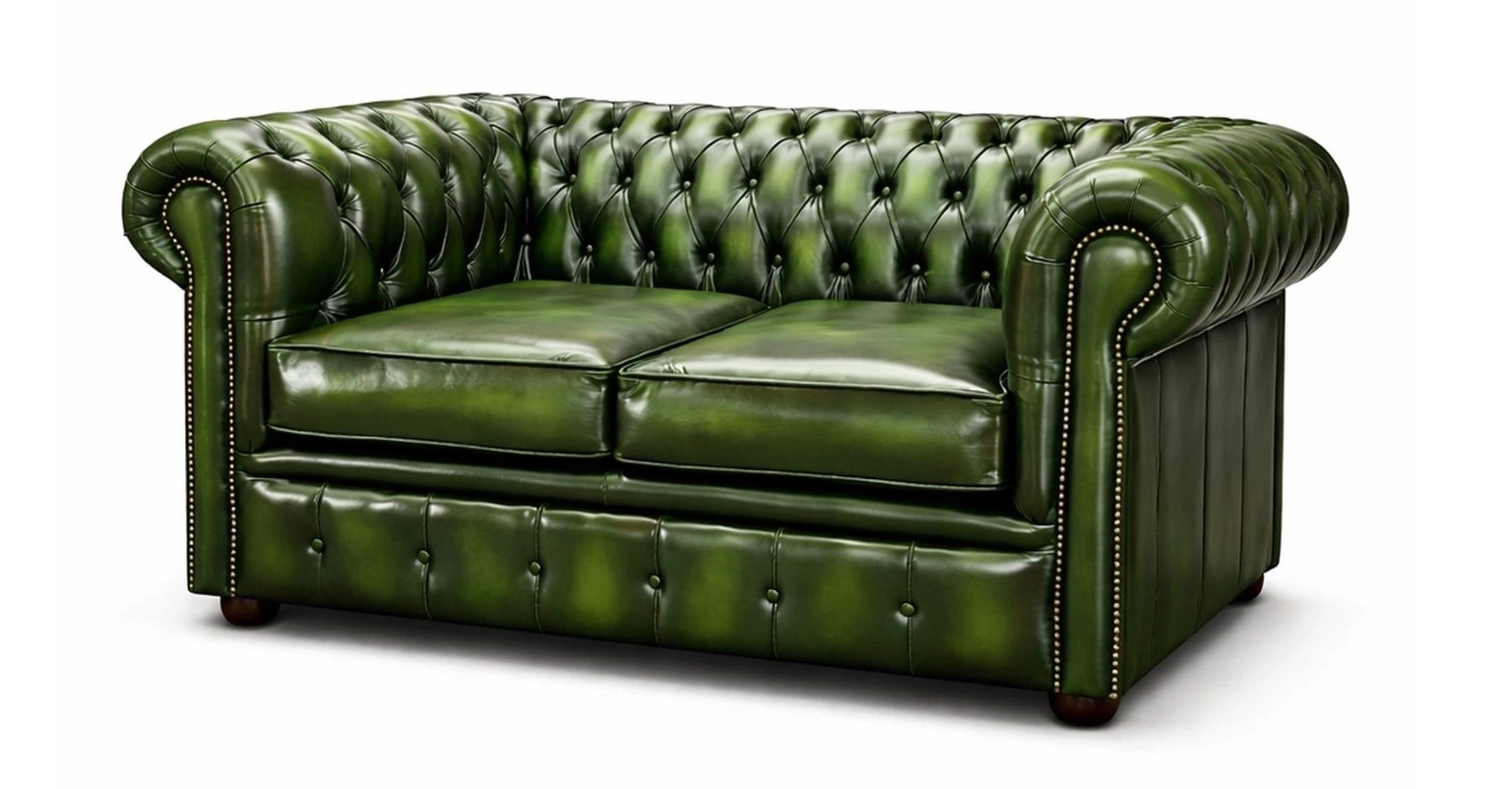 Chesterfield Tudor 2 Seater in Antique Brown Colourway