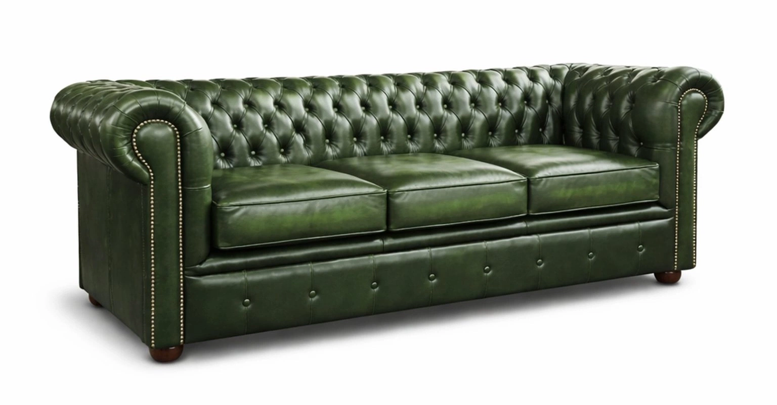 Chesterfield Tudor 3 Seater in Antique Brown Colourway