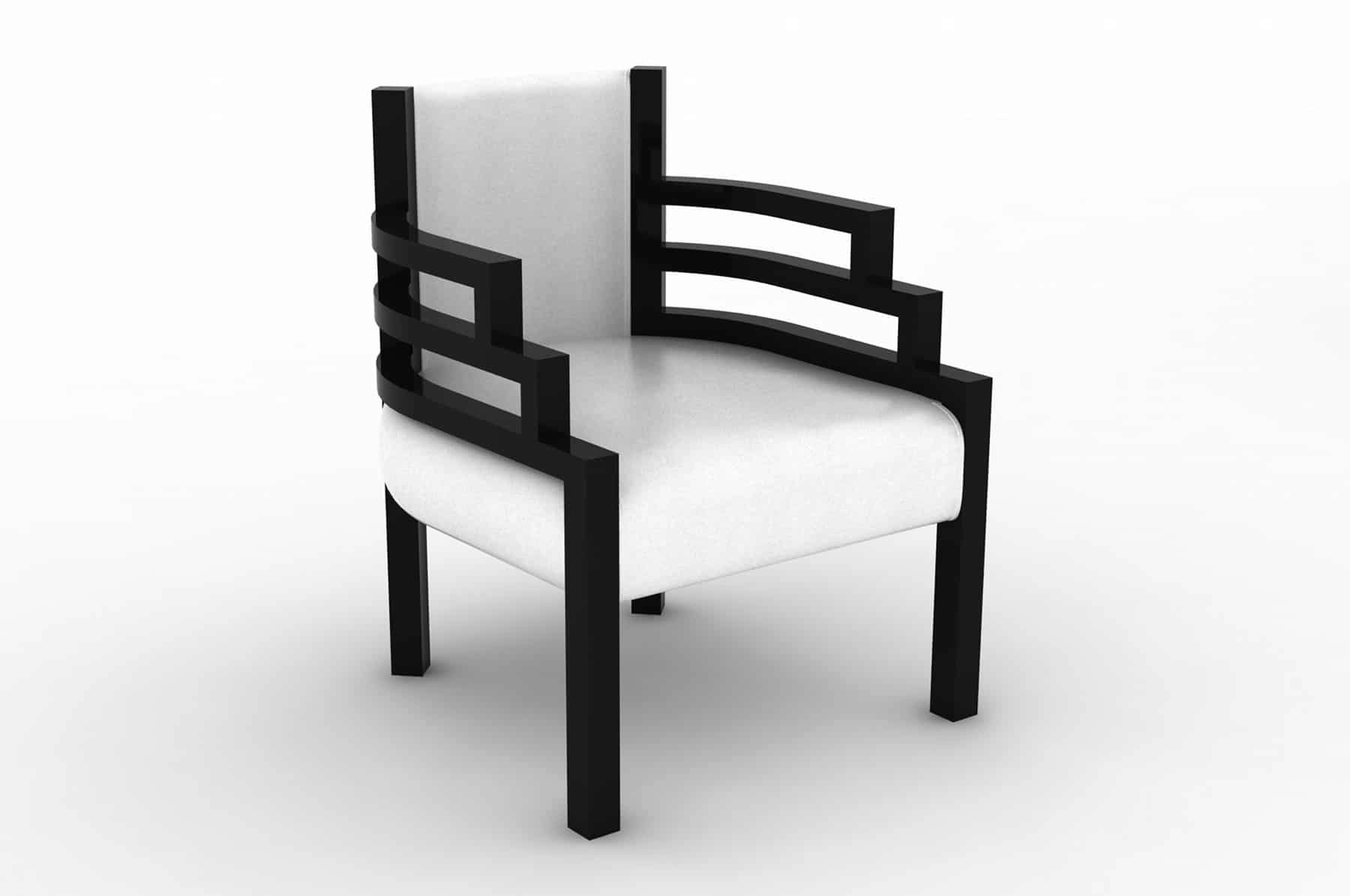 The Step Art Deco bench sofa - the step chair in white leather and ebonised maple - 5 the step chair in white leather and ebonised maple