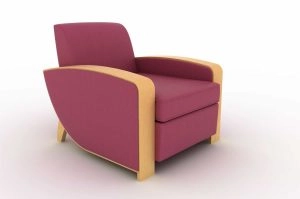 the stable chair in raspberry leather and lebanon cedar cp
