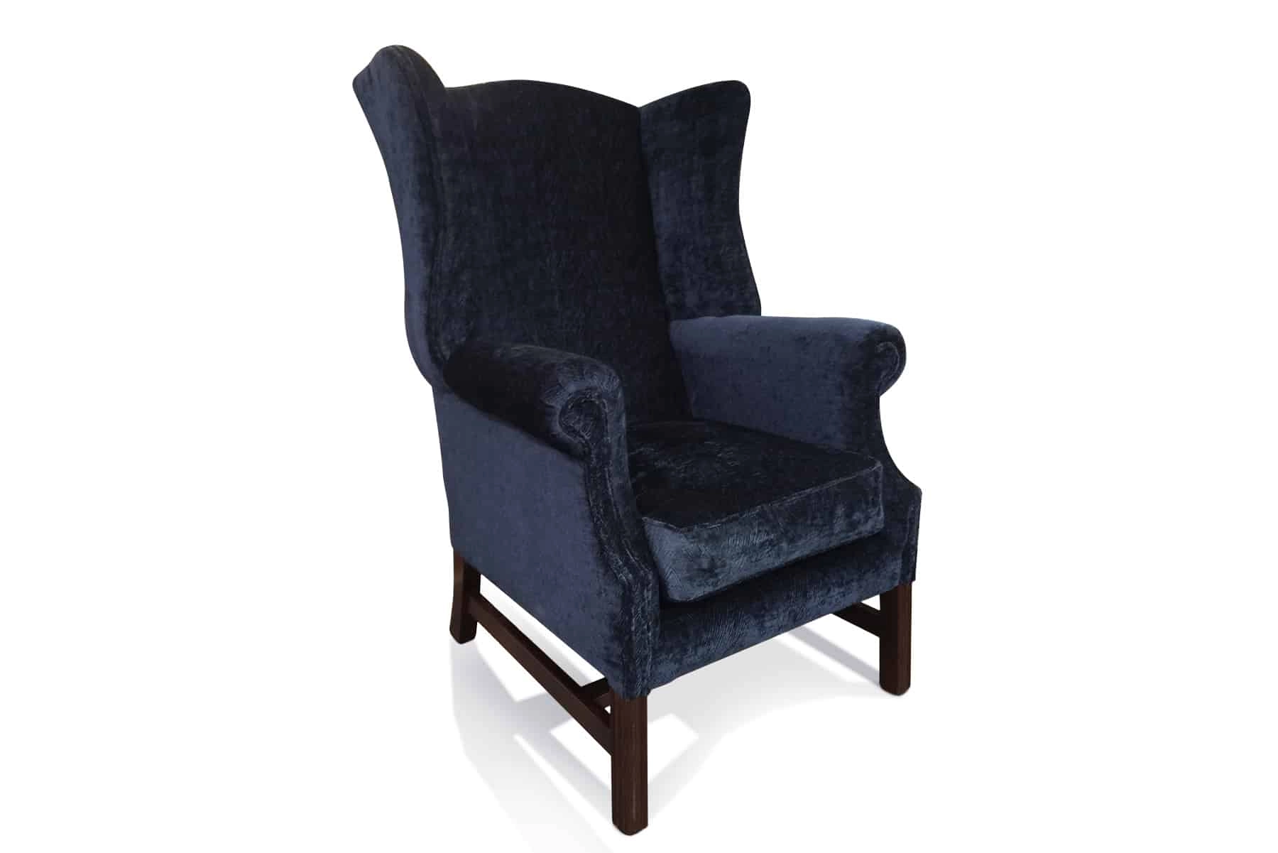 duke chair in luxor cobalt side