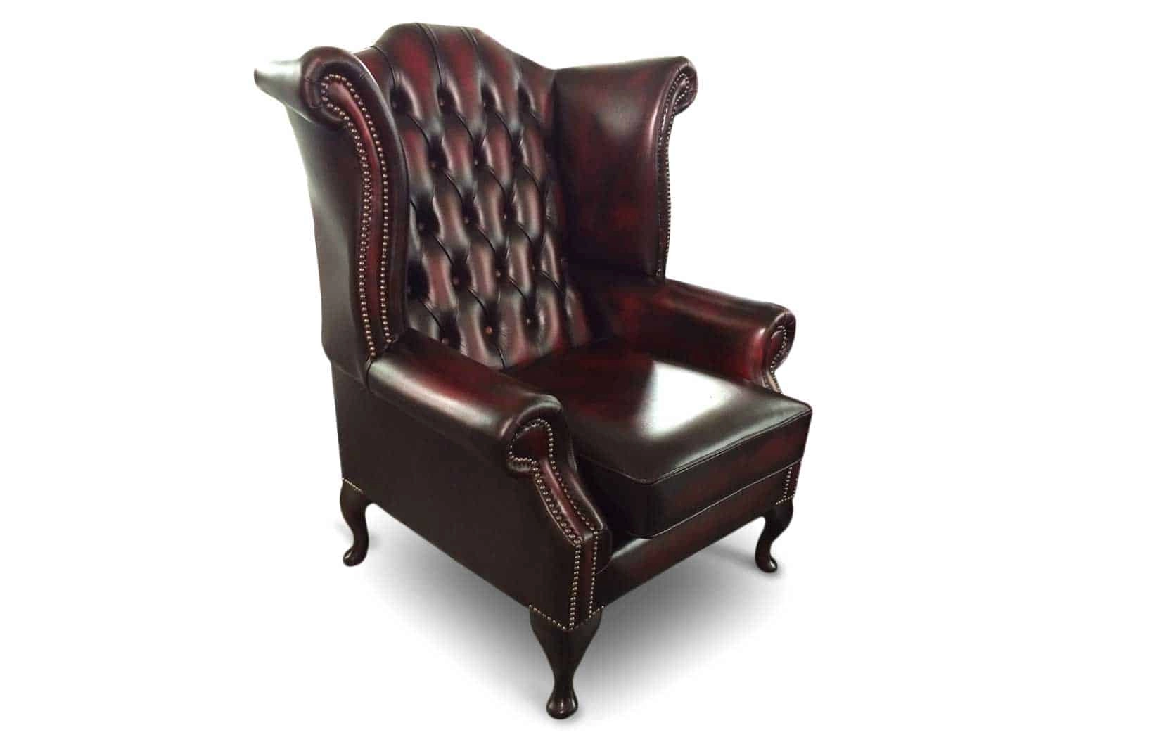 scroll chair in antique red side