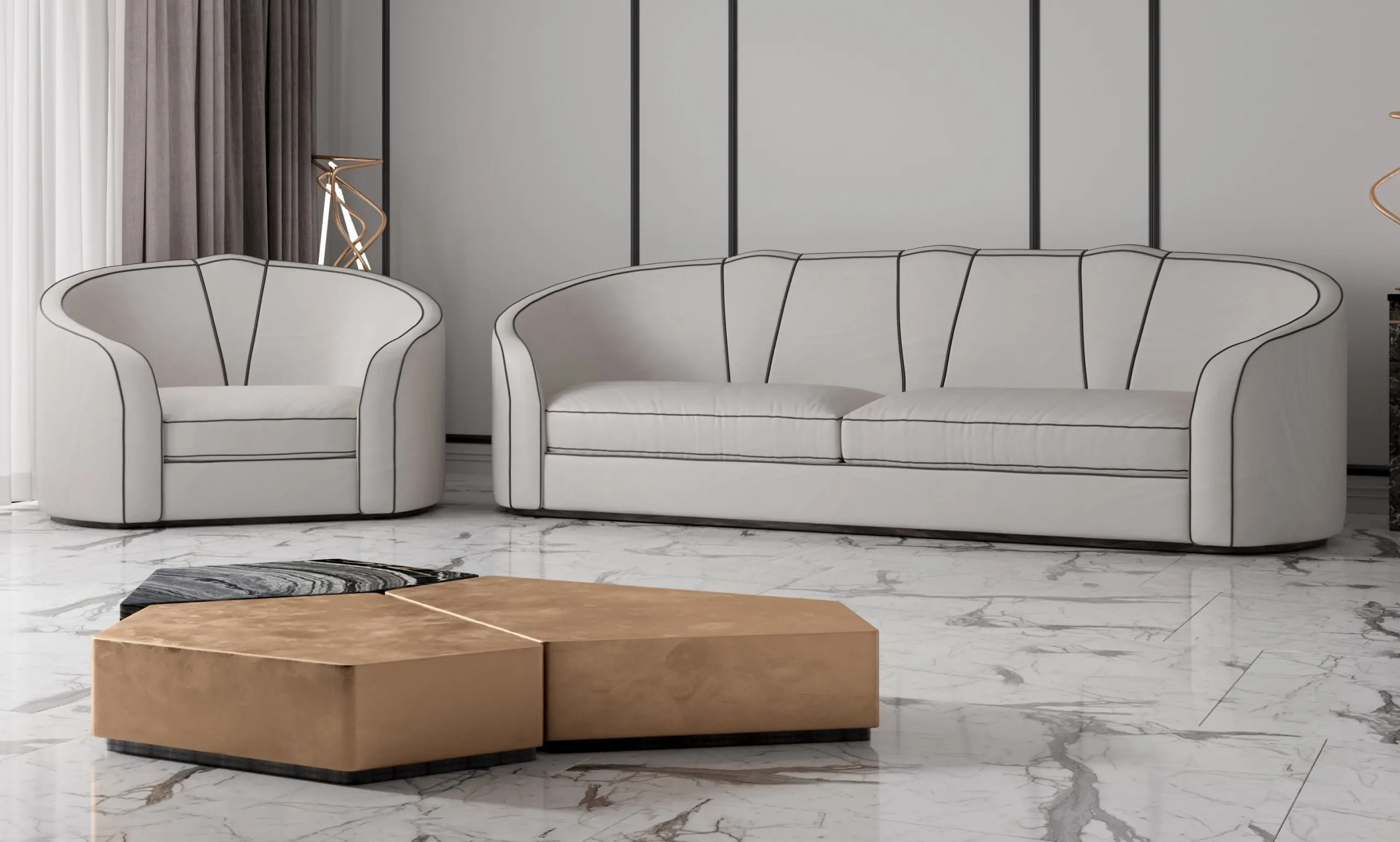 Montrose Art Deco Sofa - Image 5