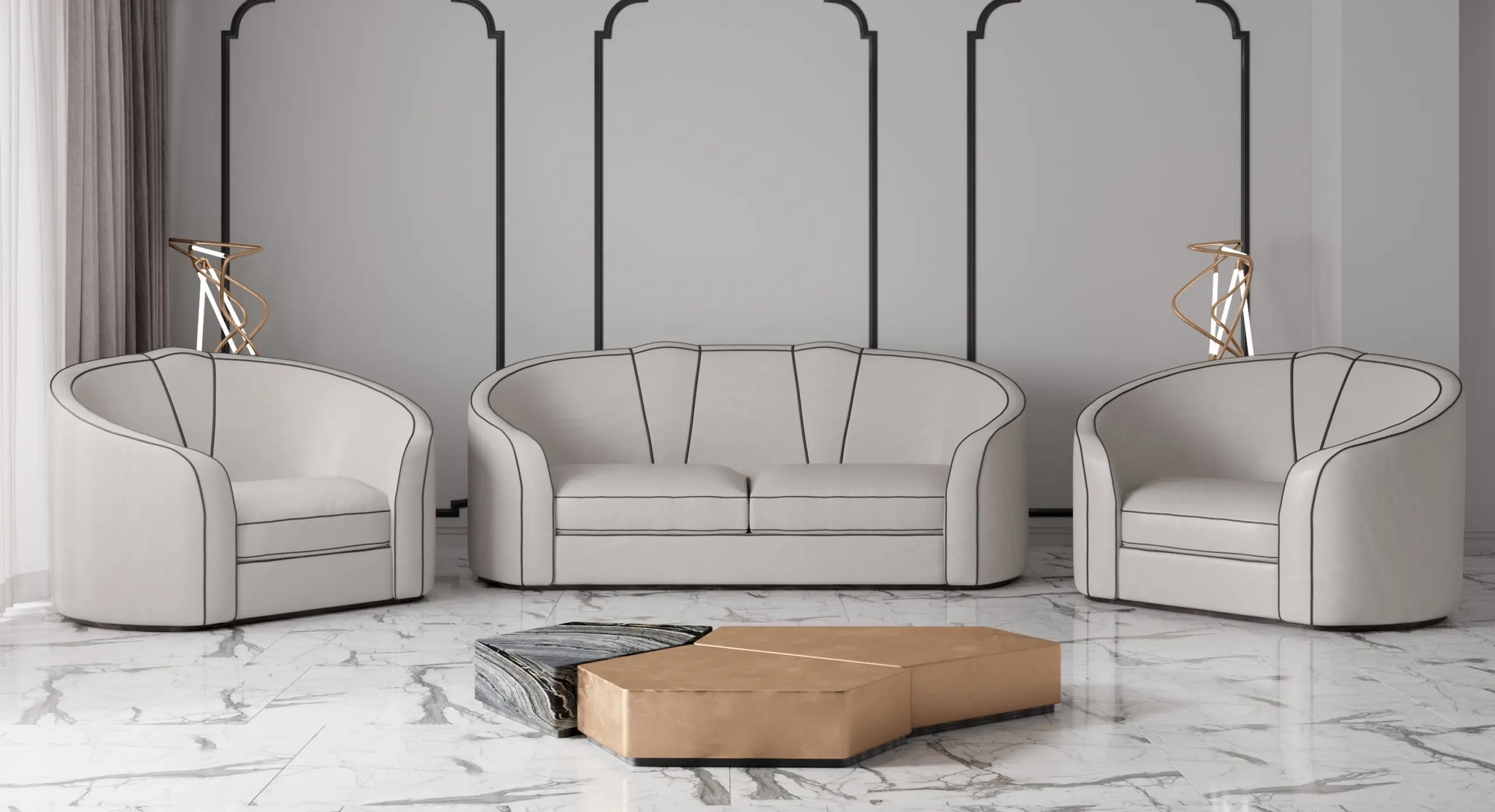 Montrose Art Deco Sofa - Image 4