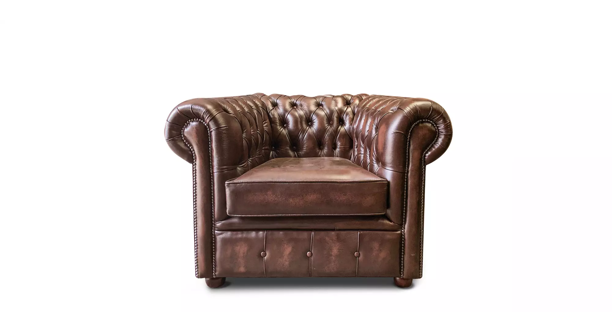 Special Offer Chesterfield Chesterfield Tudor Low Back Chair in Antique Brown Colourway