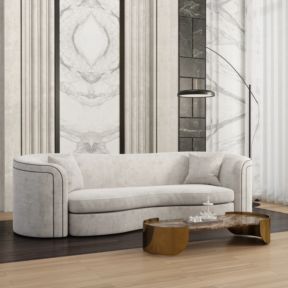 a white couch in a room