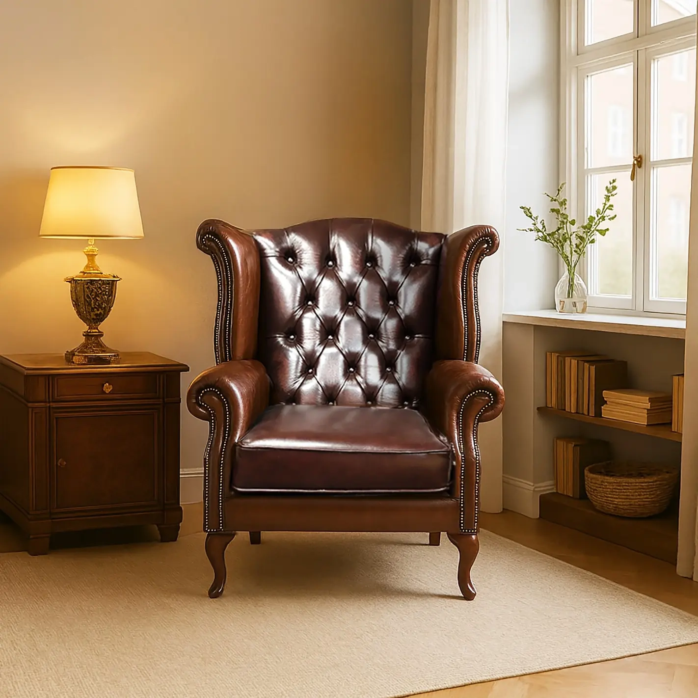 Chesterfield Tudor High-Back Armchair - Image 2