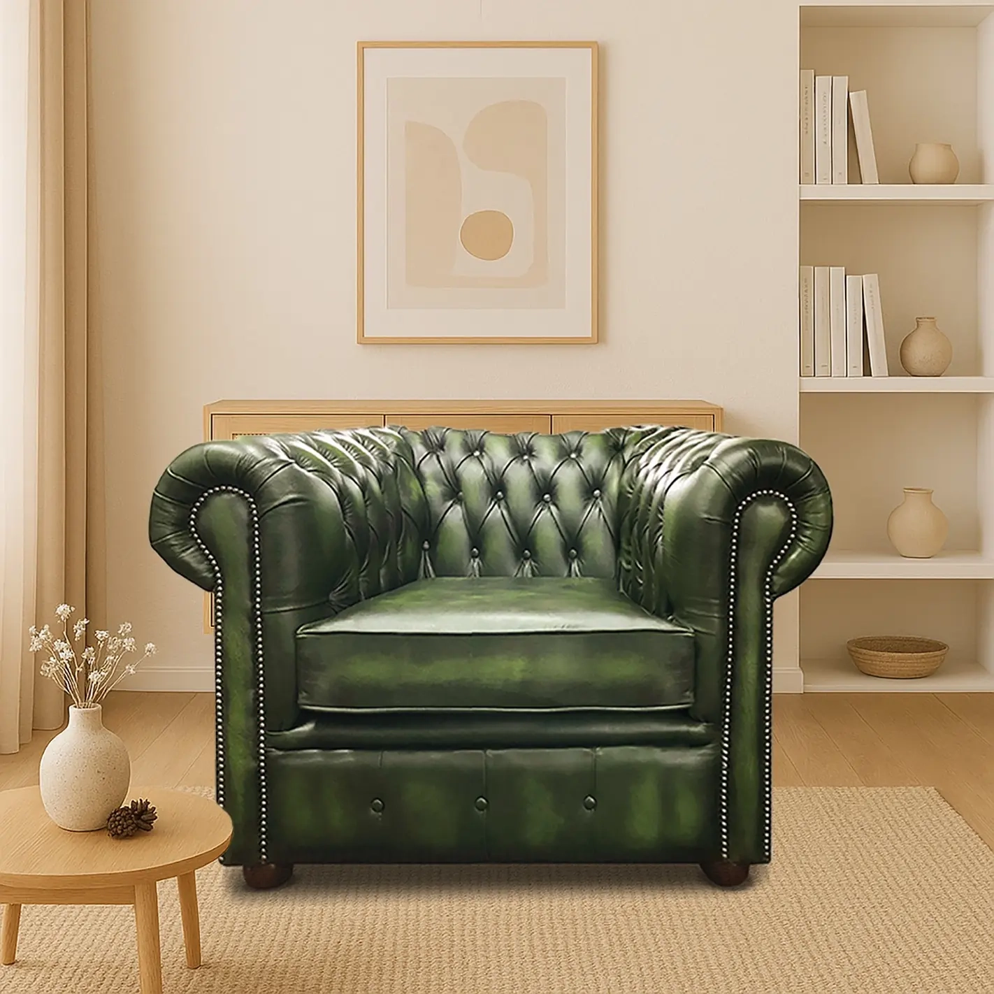 Chesterfield Tudor Low-Back Armchair - Image 3