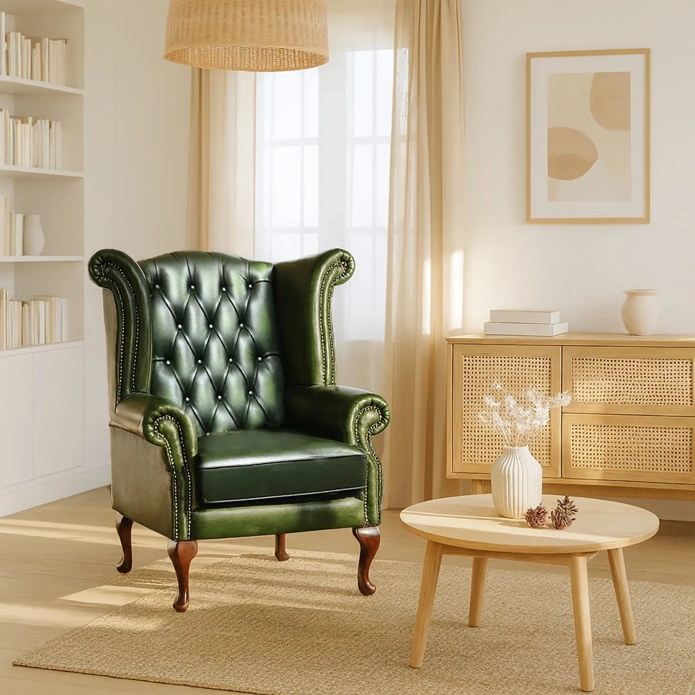 Chesterfield Tudor High-Back Armchair - Image 3