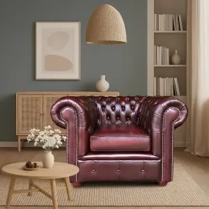 Chesterfield Tudor Low-Back Armchair
