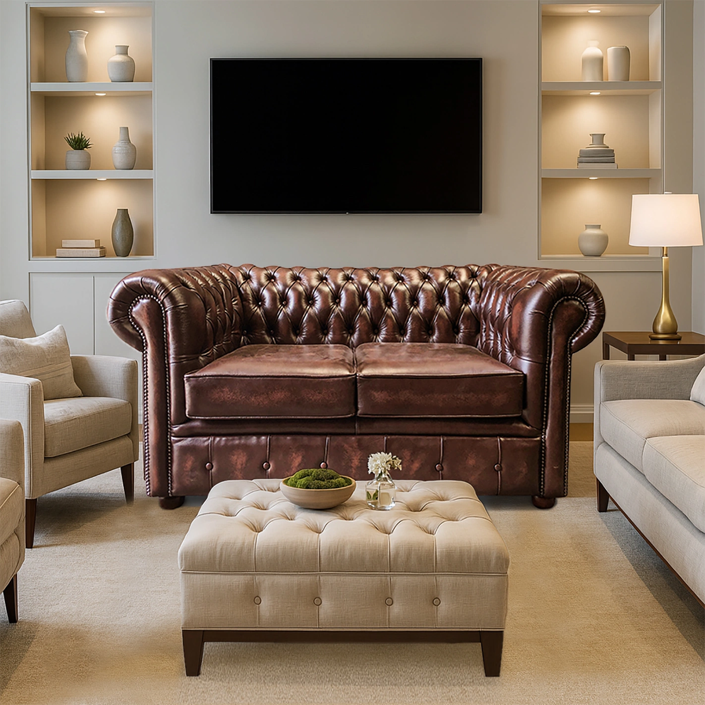 Chesterfield Tudor 2-Seater Sofa - Image 2