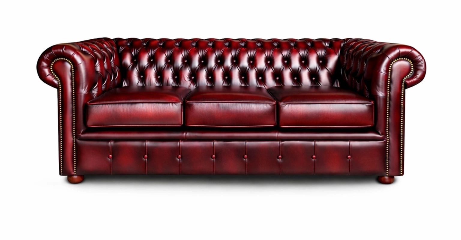 Chesterfield Tudor 3 Seater in Antique Brown Colourway
