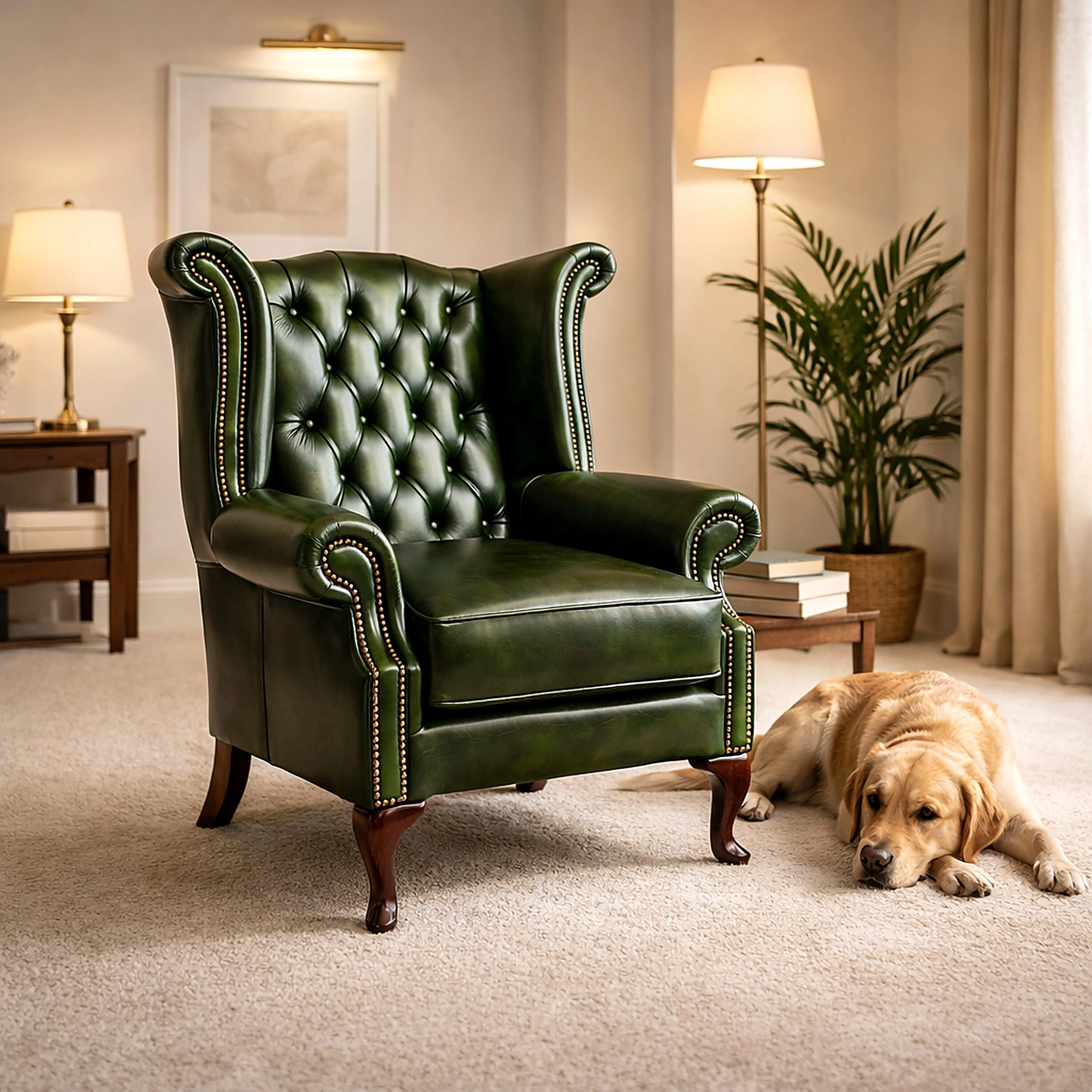 Chesterfield Tudor High-Back Armchair - Image 3