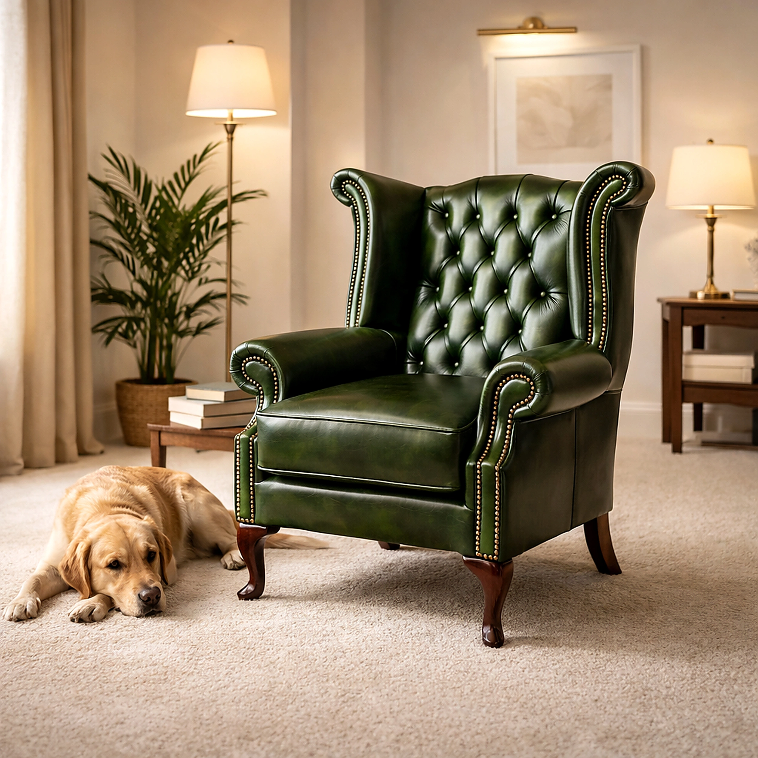 Chesterfield Tudor High-Back Armchair - Image 3